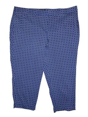 Royal Blue Geometric Print Ankel Length Pants